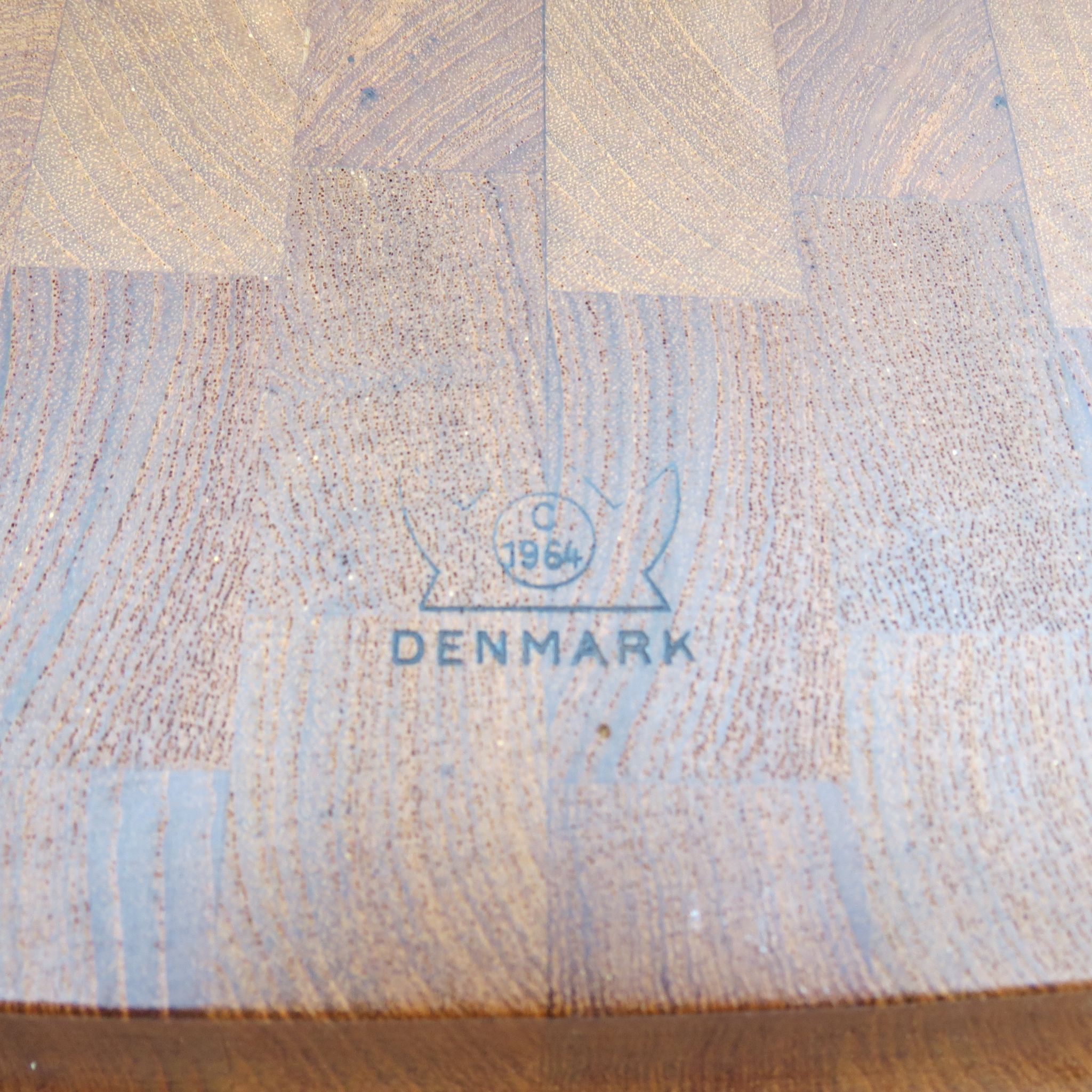 Danish digsmed teak block serving platter cutting board 1960s