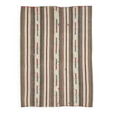Tapis kilim vintage turc Oushak fait à la main en laine et coton marron 166x230