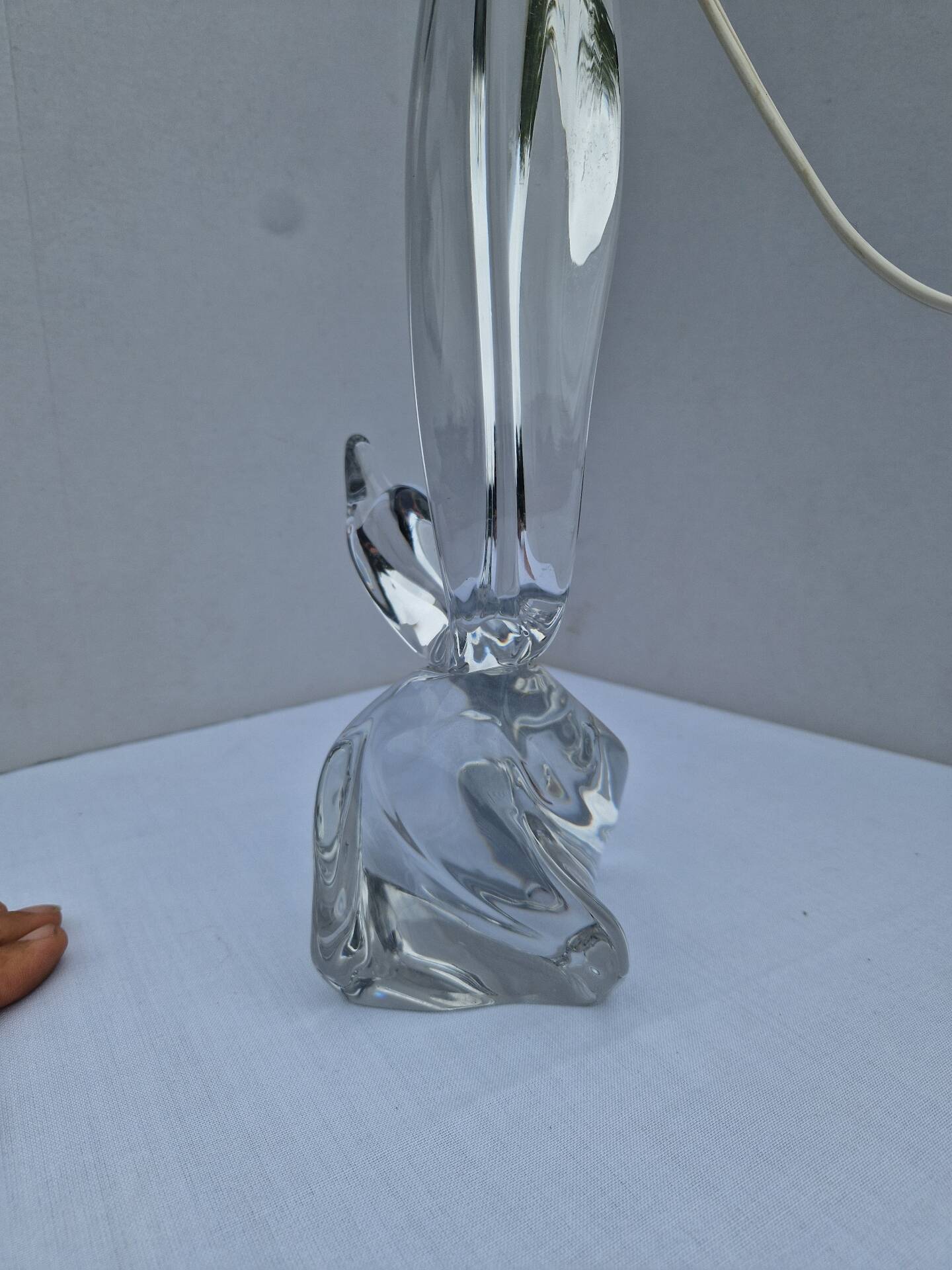Lamp Base Swan Neck Signed Daum
