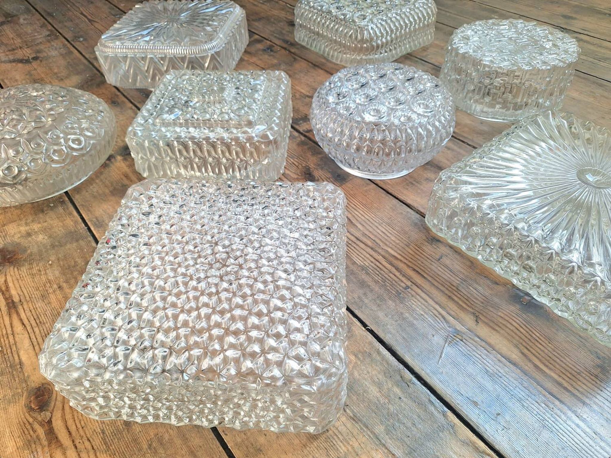 Set of 8 vintage ceiling lights, antique light fixtures, wall lights