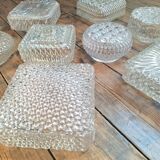 Lot de 8 plafonniers vintage, luminaires anciens, appliques