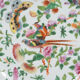 Porcelain plate XIXth Canton with floral decoration birds and butterflies