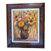 Tableau, huile sur toile "Bouquet de fleurs"