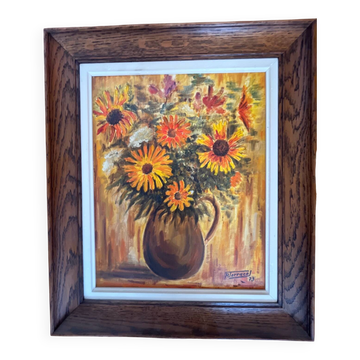 Painting: Oil on canvas - bouquet of flowers
