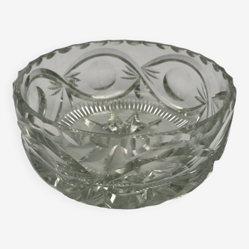 FRUIT CUTTER, SALAD BOWL in Solid CRYSTAL decorated with Hand-Cut PATTERNS