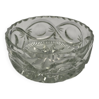 FRUIT CUTTER, SALAD BOWL in Solid CRYSTAL decorated with Hand-Cut PATTERNS