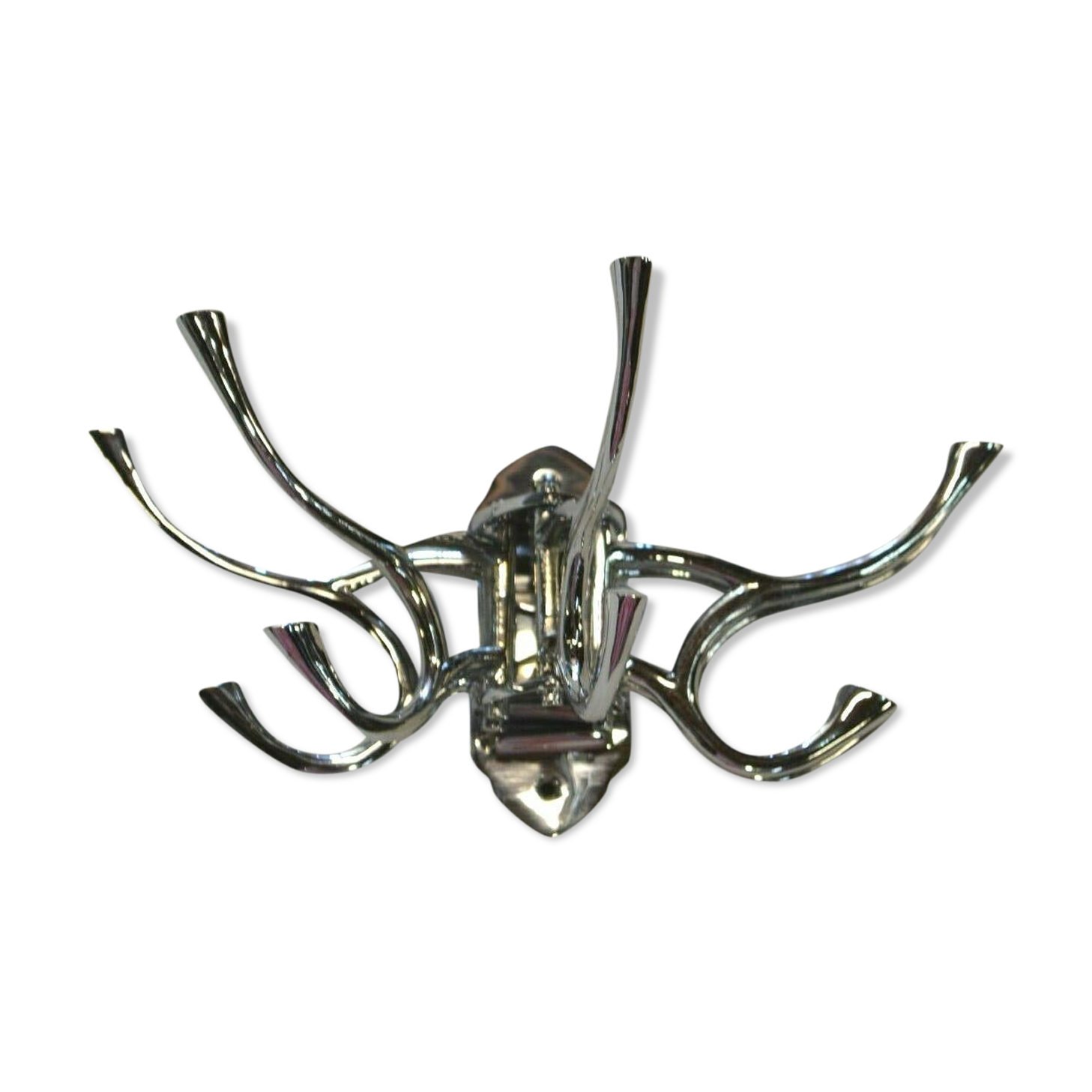 Porte manteau circulaire en métal chromé