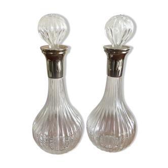 Pair of glass carafes