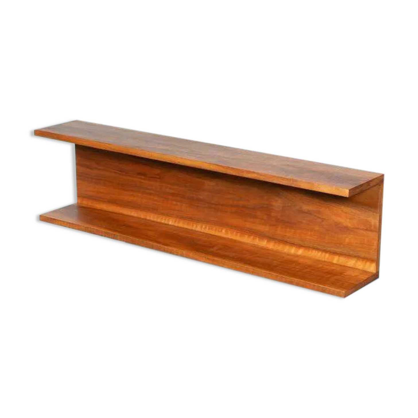 Console murale minimaliste des années 50 en noyer.