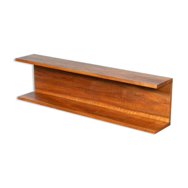 Console murale minimaliste des années 50 en noyer.