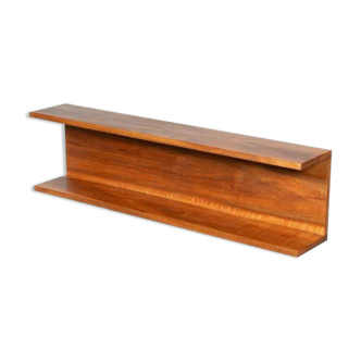 Mid-century minimalist wall console in walnut.