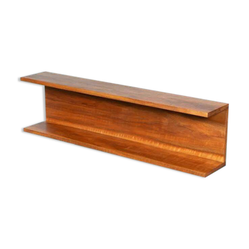 Mid-century minimalist wall console in walnut.