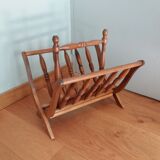 Turned wooden magazine holder