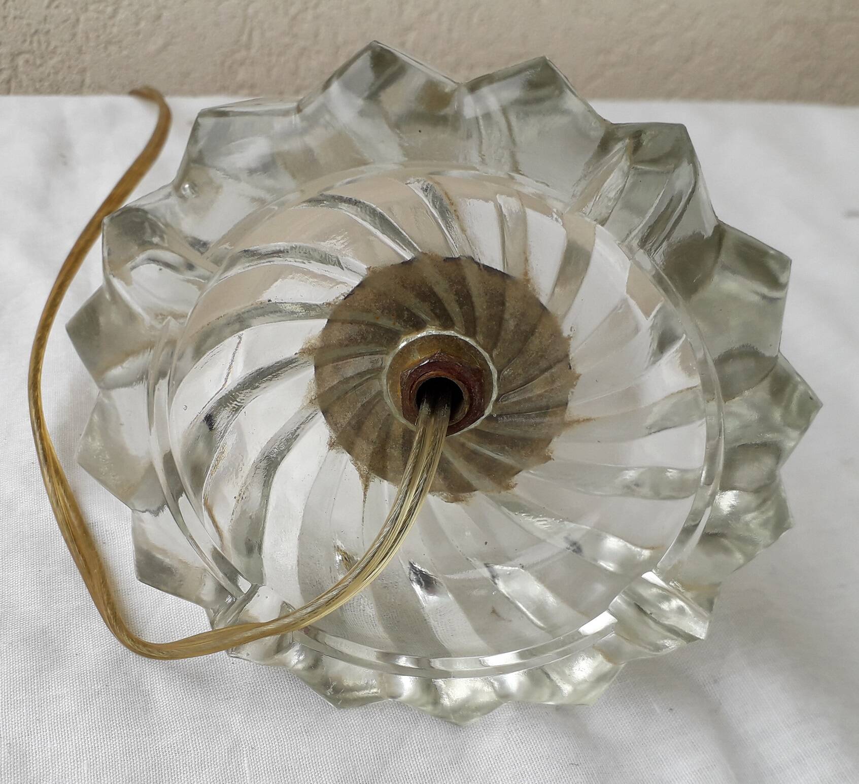 Pied de lampe en verre