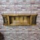 Rare 3-Zone Art Deco Walnut Wall Display Cabinet with Slatted Glass Doors