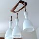 Vintage pendant light in teak and glass from Rispal
