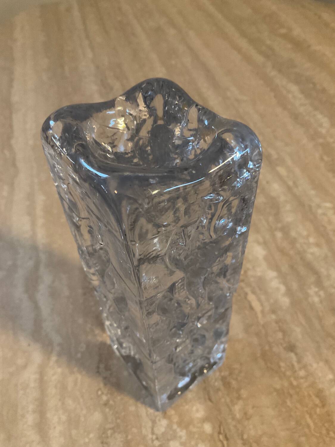 IG Ingrid Glas Blockkristal candle holder for Kerzenleuchter 70s
