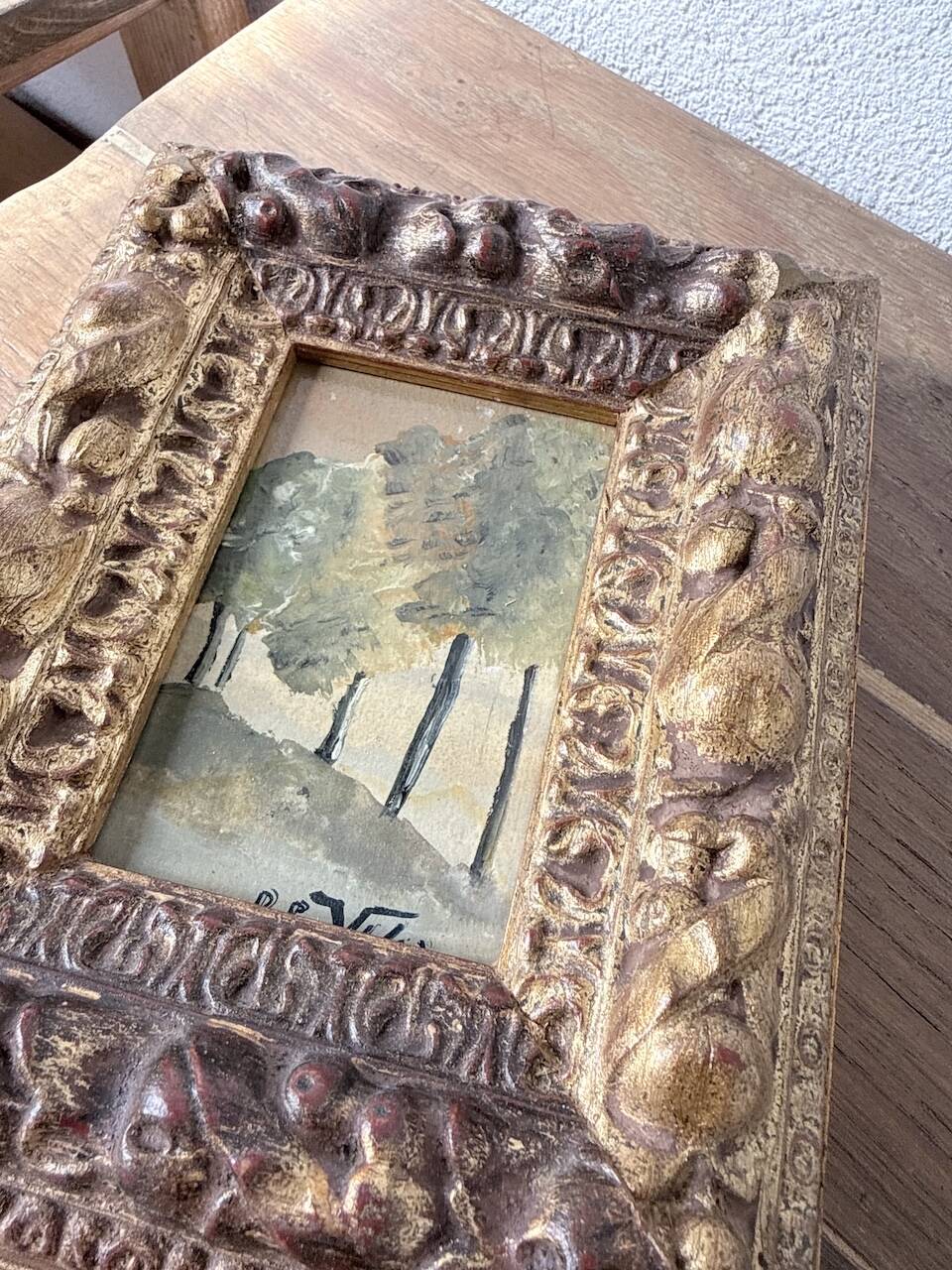 Small oil painting signed XS