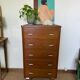 Vintage oak chest of drawers with oak veneer