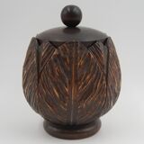 Box carved wood vintage foliage
