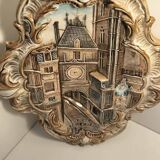 Polychrome slip wall plaque signed WS&S Rouen
