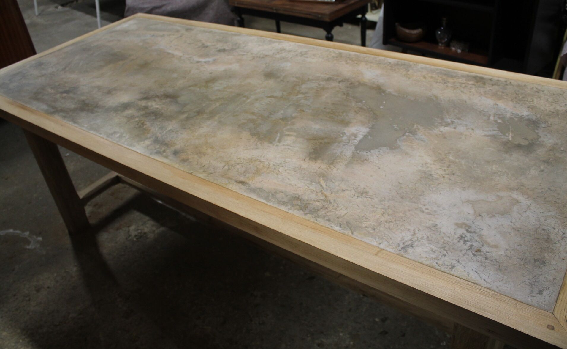 Polished concrete farm table