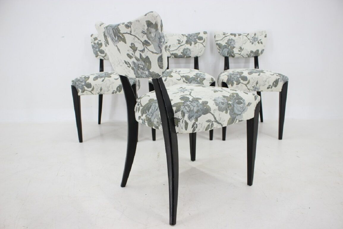 4 1950s Jindrich Halabala dining chairs,Czechoslovakia