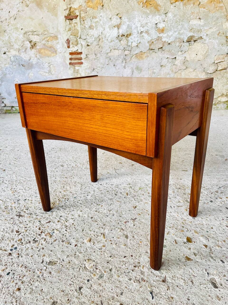Vintage Scandinavian teak bedside table circa 1960's