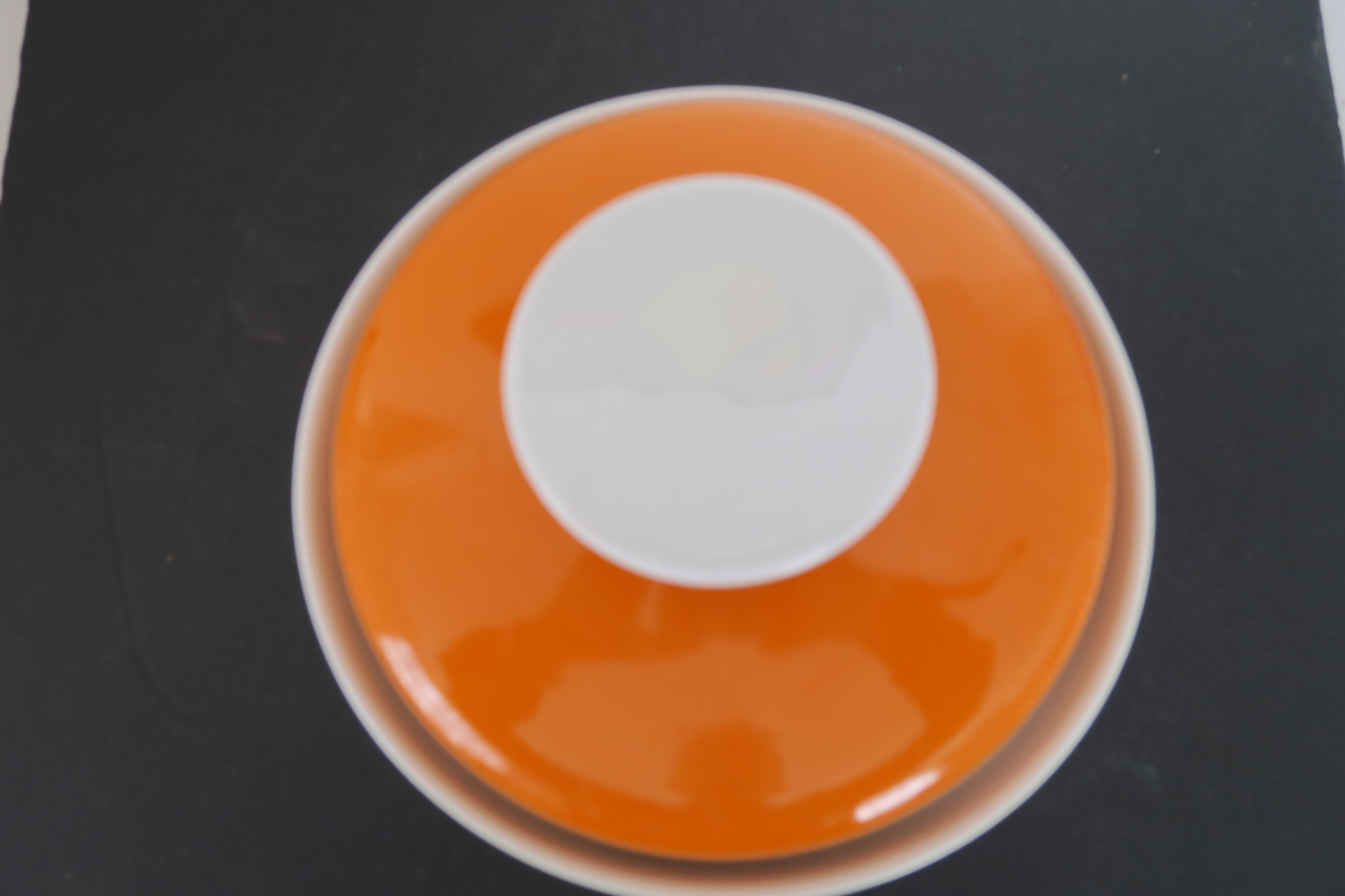 Vegetable flat tureen orange vintage 1970 Wunsiedel Bavaria Germany