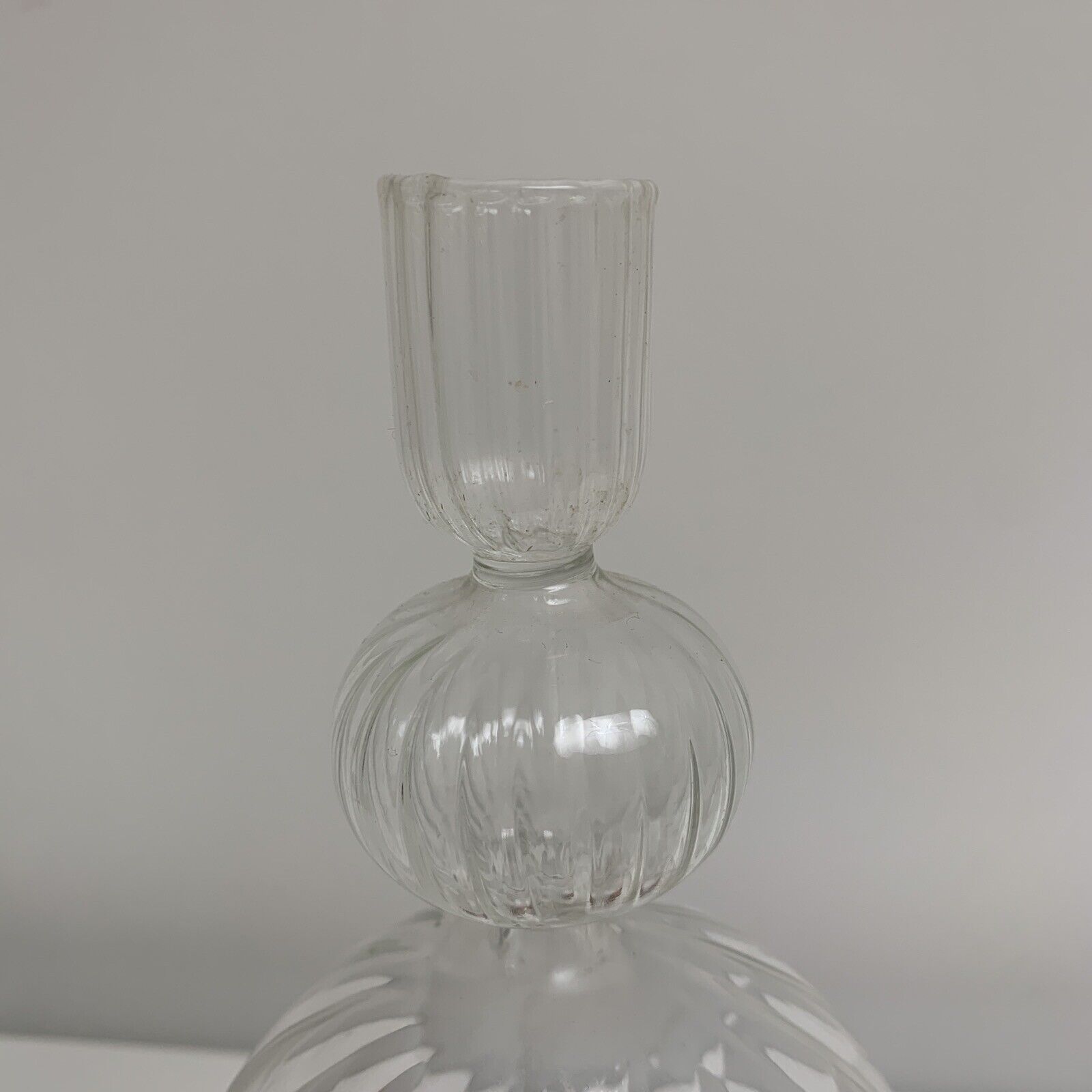 Bougeoir venitien en verre soufflé tourné tourbillon twist