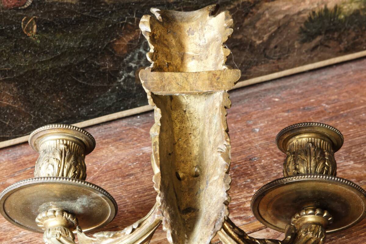 Gilded bronze wall light, monobloc, 18th century