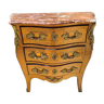 3-drawer chest of drawers with marble top marble marquette style 19th siecle