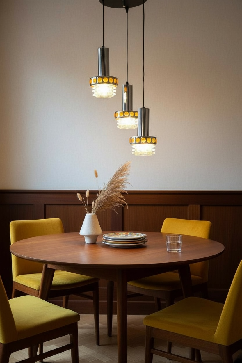 Suspension space age 3 lights Raak Amsterdam 70s