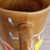 Ceramic pitcher signed Poët Laval Turban 70s