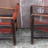 Pair of safari-style armchairs, 1930s