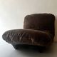 Marsala armchair in plexiglass and brown short pile velvet, Ligne Roset 1970