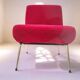 Vintage "Kiss" raspberry armchair