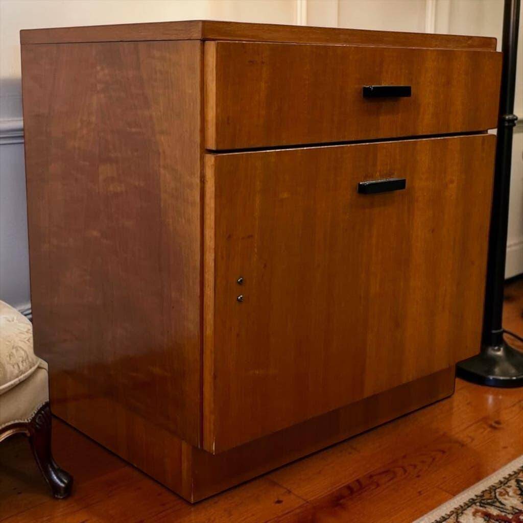 Vintage wooden mini armoire / bedside table