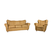 Living room set from the 1950s, 3-seater sofa and armchair.