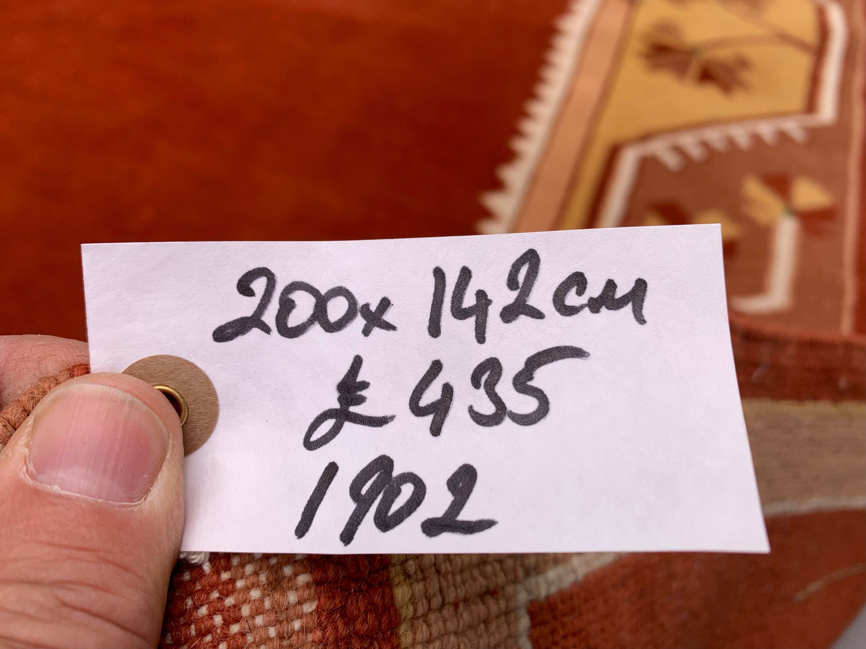 Old Turkish Milas Rug 200x142 cm vintage carpet Ushak Region Beige Rust Medium