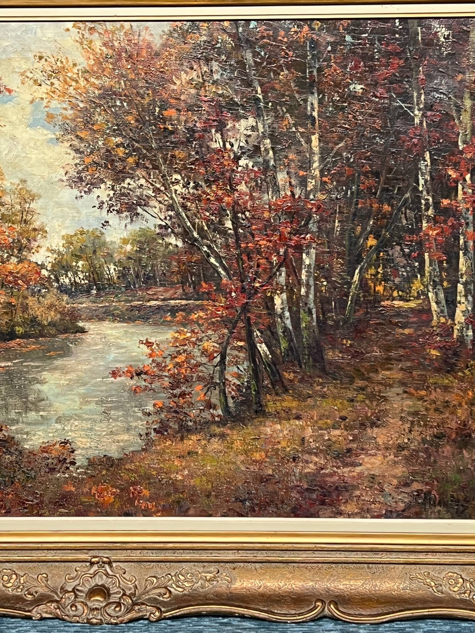 M. van Eys “River landscape”. Oil on canvas.