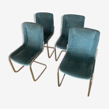 Set 4 steel design chairs and fabrics