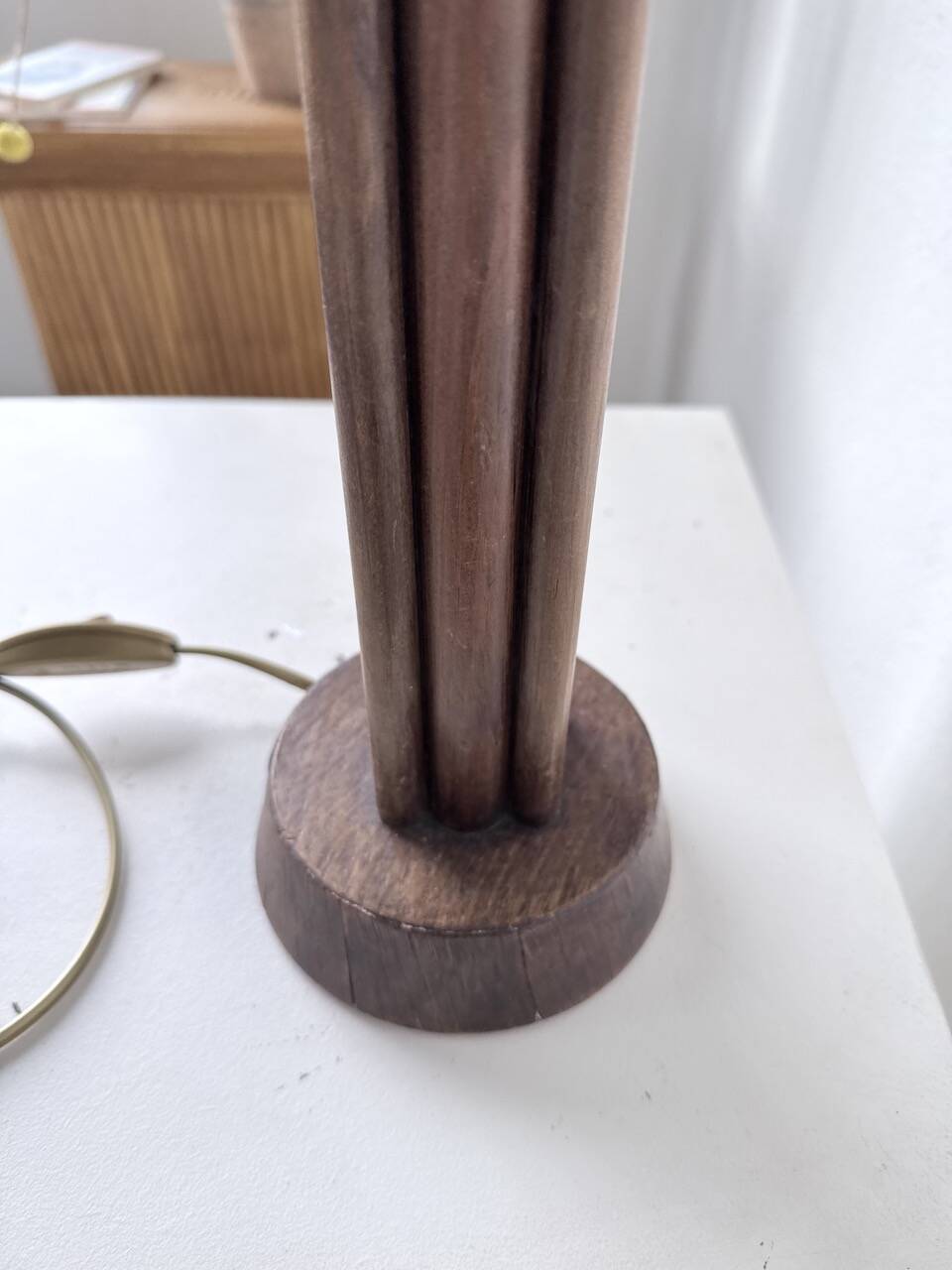 1940s Art Deco oak desk lamp