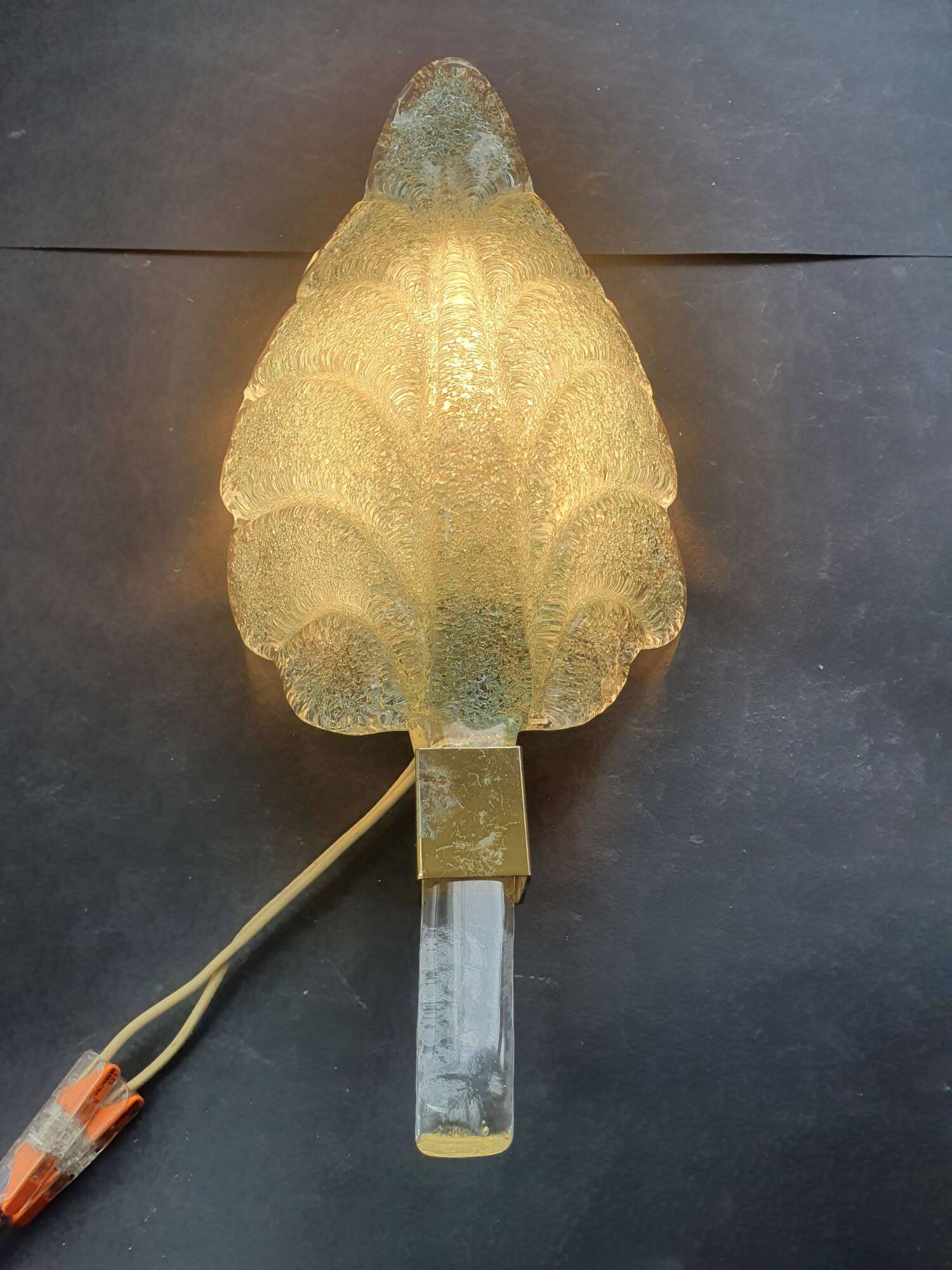 Blue glass wall light from Murano, Italy, 1970.