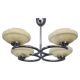 Art Deco chrome chandelier with cream opaline shades, Czechoslovakia, 1940s