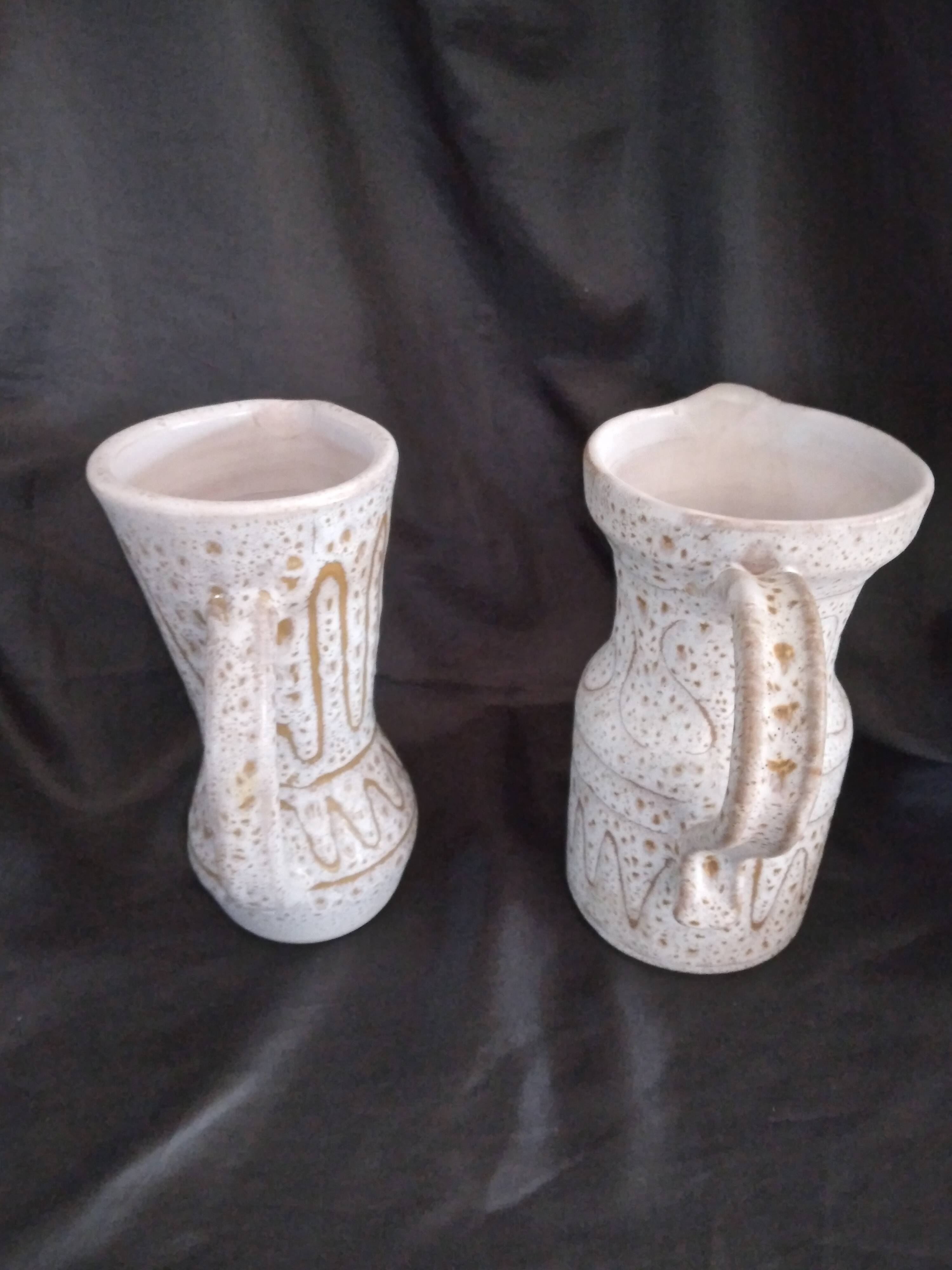 Set of 2 Austruy ceramic jugs