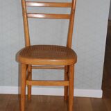 Light beech chair with caned seat