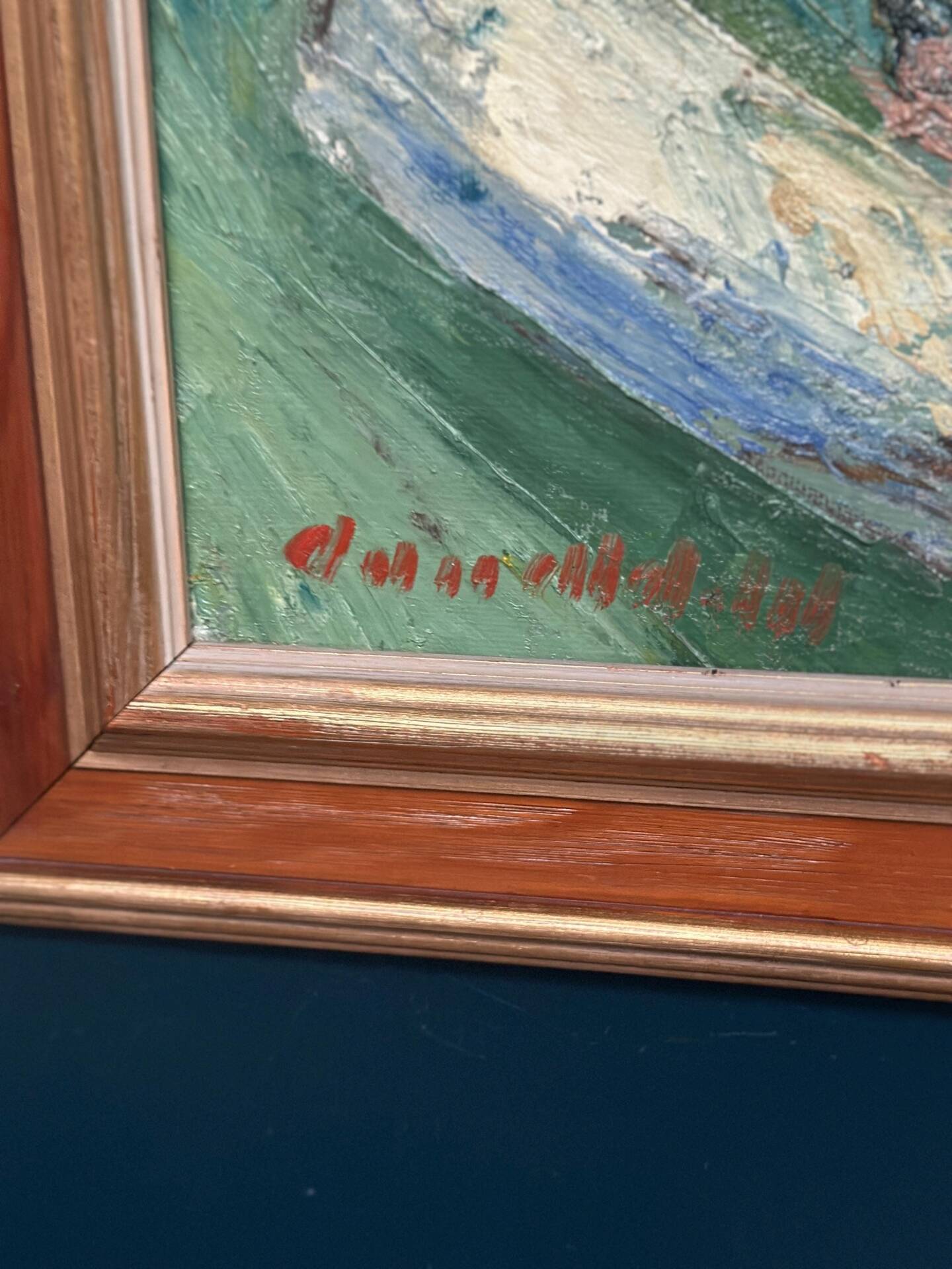 Huile sur toile suédoise – « Fermes » par Arnold William Pedersen
