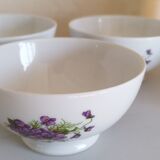 Set of 3 purple bowls