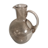 Carafe verseuse en verre soufflé bullé